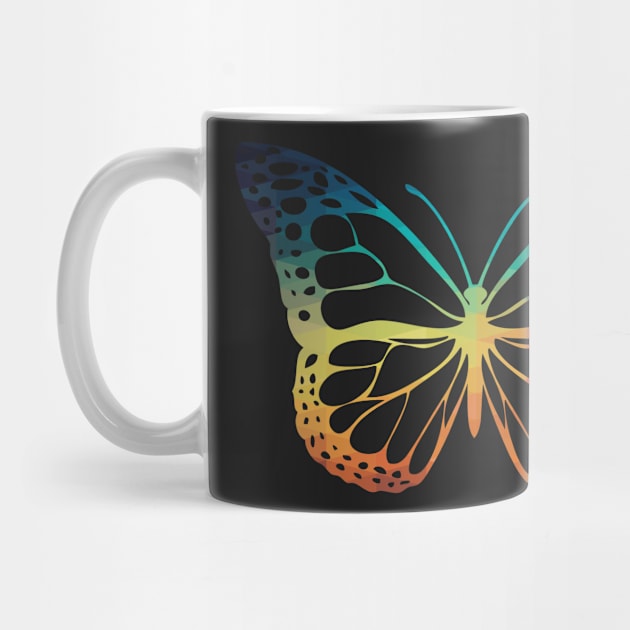 Rainbow butterfly silhouette by AdiDsgn